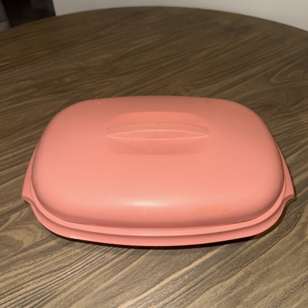 VTG Tupperware 3 Piece Microwave Food Steamer 6 Cups Dusty Rose Pink #1273 USA